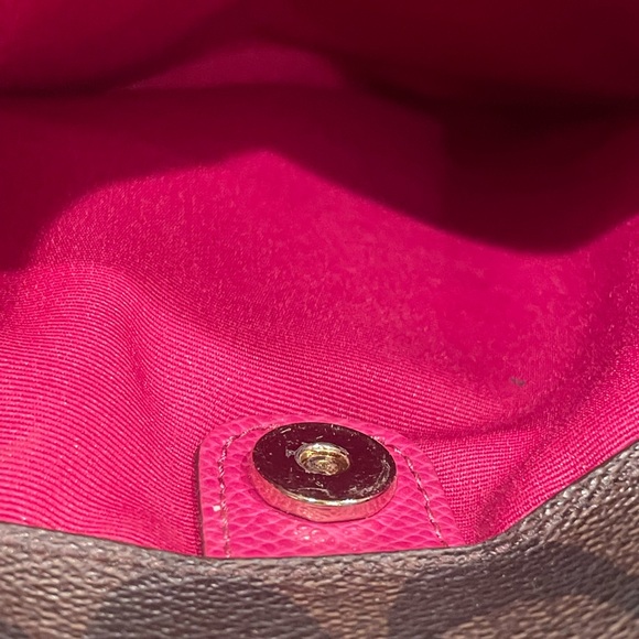 Coach North/South Crossbody Bag - Brown with Raspberry Accents - Picture 5 of 7